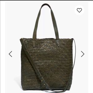 Madewell medium woven transport tote NWT